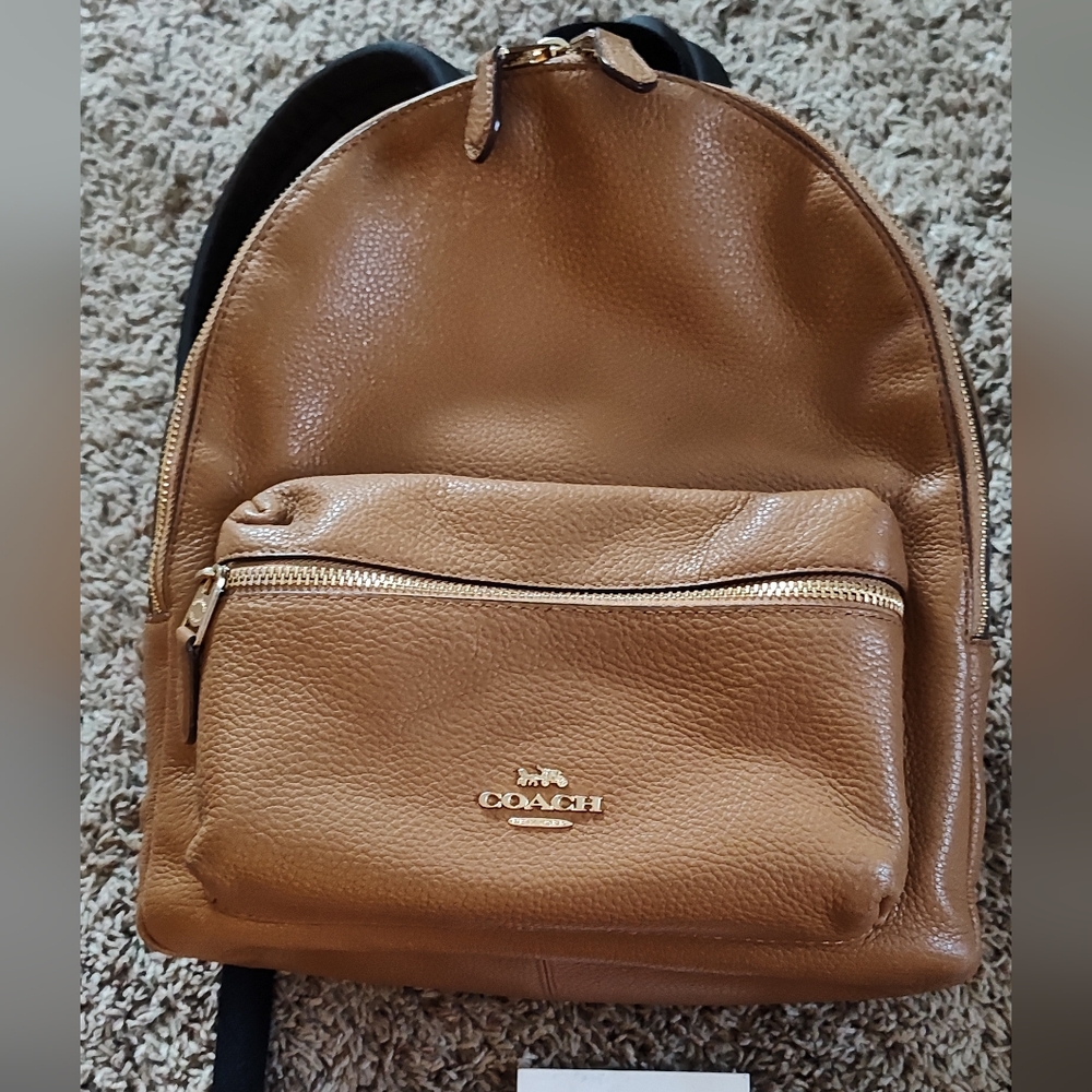 Coach medium charlie backpack in light saddle
